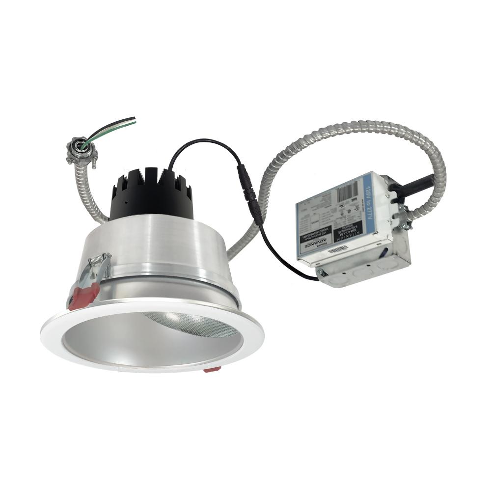 6" Sapphire III Retrofit, Haze Wall Wash Reflector/Matte Powder White Flange, 120-277V; 0-10V