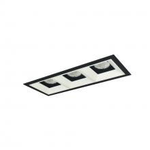 Nora NMIOT-13-B-FFF-35X-10-BMPW - Iolite MLS 3-Head Trim Kit, Black Flange, 3500K, 1000lm, Black/MPW Fixed Downlt. Trims
