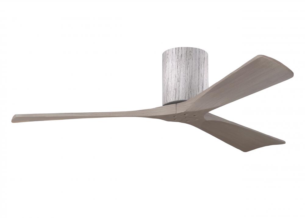 Irene-3H - Three Blade Flush Mount Paddle Fan - 52" - Barn Wood Finish - Gray Ash Tone Blades