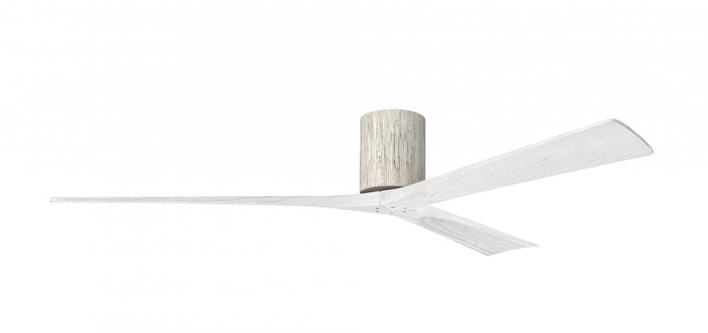 Irene-3H - Three Blade Flush Mount Paddle Fan - 72" - Barn Wood Finish - Matte White Blades