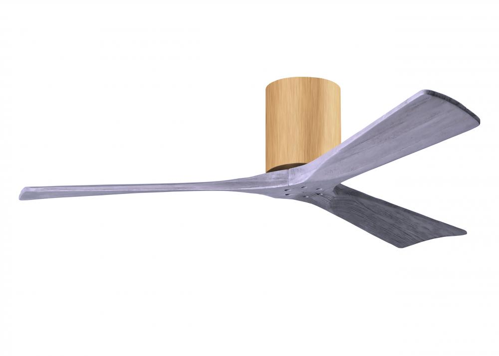 Irene-3H-Three Blade Flush Mount Paddle Fan-52"-Light Maple Tone Finish-Barn Wood Tone Blades