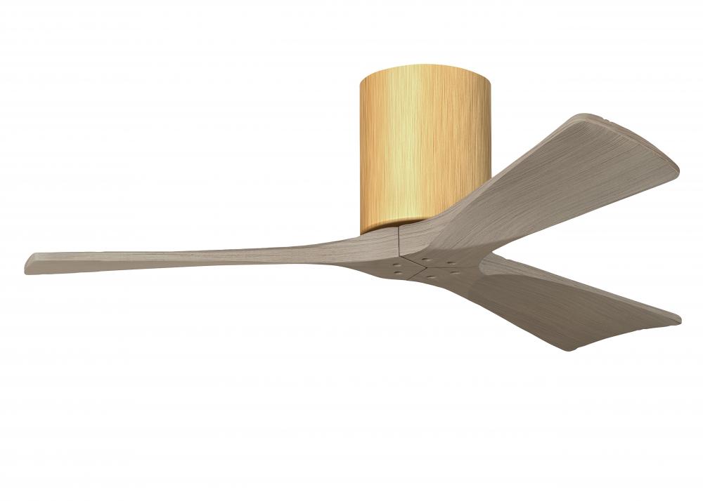 Irene-3H-Three Blade Flush Mount Paddle Fan-42"-Light Maple Tone Finish-Gray Ash Tone Blades