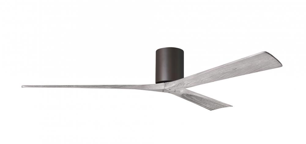 Irene-3H-Three Blade Flush Mount Paddle Fan-72"-Textured Bronze Finish-Barn Wood Tone Blades