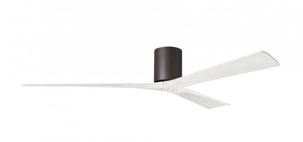 Irene-3H - Three Blade Flush Mount Paddle Fan - 72" - Textured Bronze Finish - Matte White Blade
