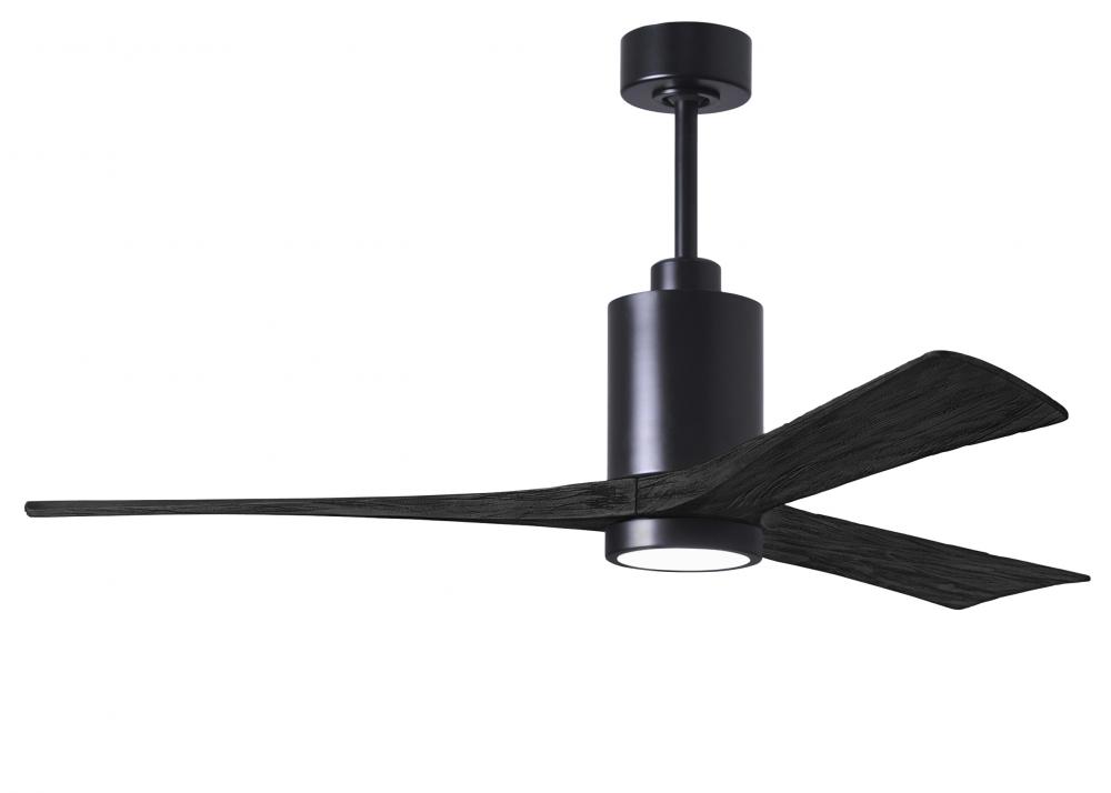 Patricia-3-60" Three Blade Ceiling Fan-5CCT Integrated LED-Matte Black Finish-Matte Black Blades