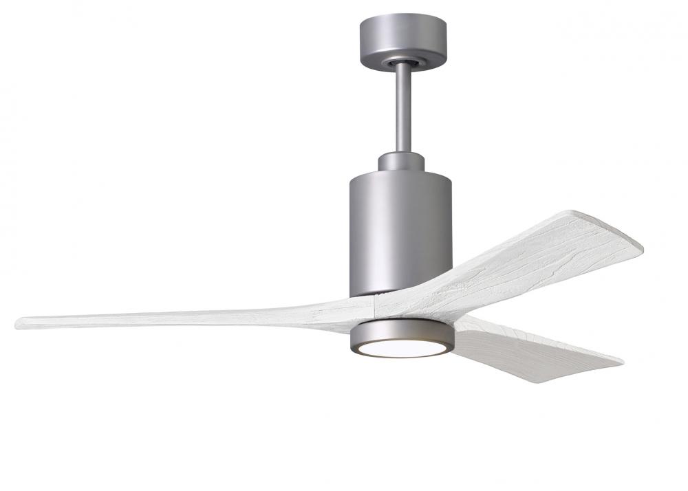 Patricia-3-52" Three Blade Ceiling Fan-5CCT Integrated LED-Brushed Nickel Finish-Matte White Bla