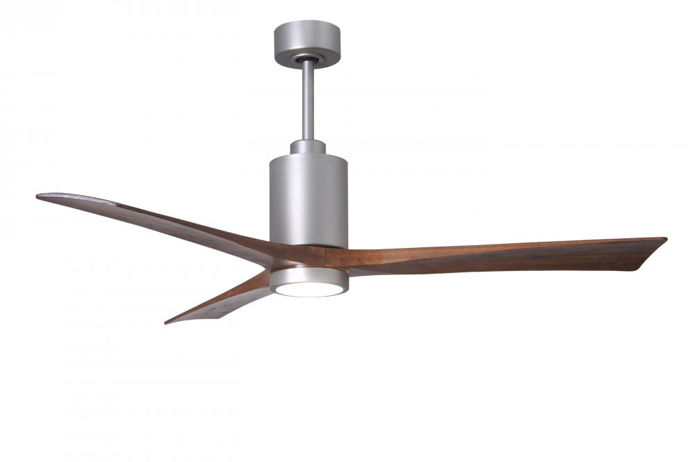 Patricia-3-60" Three Blade Ceiling Fan-5CCT Integrated LED-Brushed Nickel Finish-Walnut Tone Bla