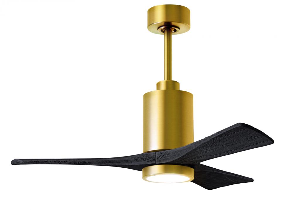Patricia-3-42" Three Blade Ceiling Fan-5CCT Integrated LED-Brushed Brass Finish-Matte Black Blad