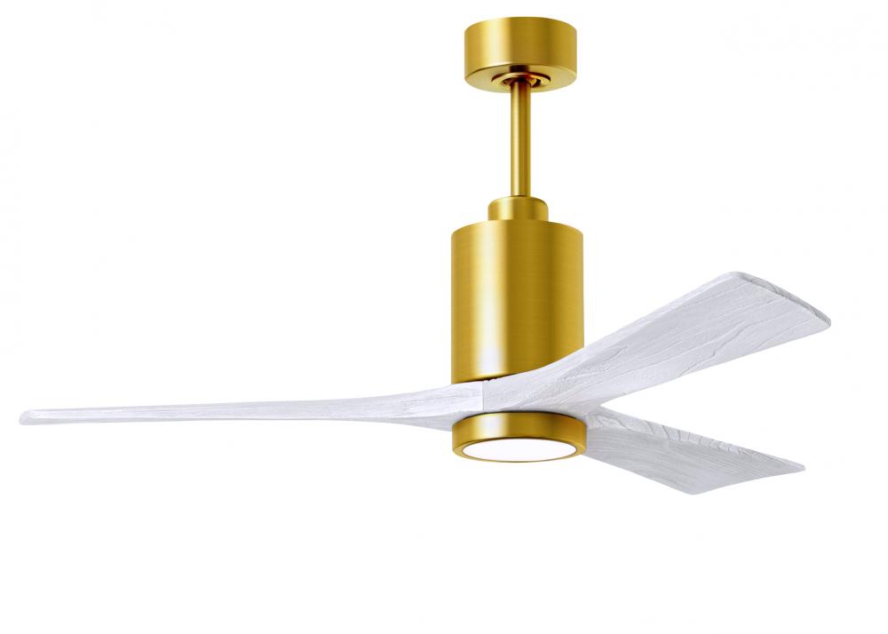 Patricia-3-52" Three Blade Ceiling Fan-5CCT Integrated LED-Brushed Brass Finish-Matte White Blad