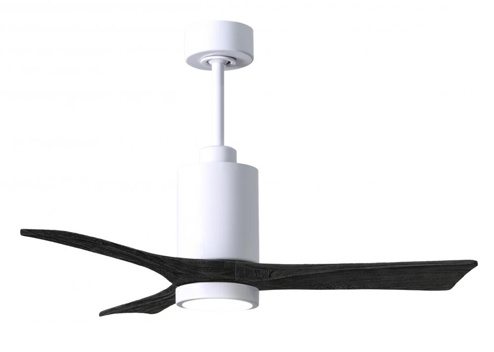 Patricia-3-42" Three Blade Ceiling Fan-5CCT Integrated LED-Gloss White Finish-Matte Black Blades