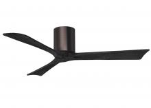Matthews Fan Company IR3H-BB-BK-52 - Irene-3H - Three Blade Flush Mount Paddle Fan - 52" - Brushed Bronze Finish - Matte Black Blades