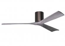 Matthews Fan Company IR3H-BB-BW-60 - Irene-3H - Three Blade Flush Mount Paddle Fan - 60" - Brushed Bronze Finish - Barn Wood Tone Bla