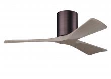 Matthews Fan Company IR3H-BB-GA-42 - Irene-3H - Three Blade Flush Mount Paddle Fan - 42" - Brushed Bronze Finish - Gray Ash Tone Blad