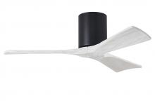 Matthews Fan Company IR3H-BK-MWH-42 - Irene-3H - Three Blade Flush Mount Paddle Fan - 42" - Matte Black Finish - Matte White Blades