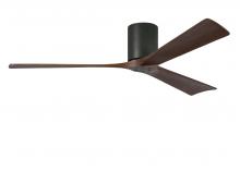 Matthews Fan Company IR3H-BK-WA-60 - Irene-3H - Three Blade Flush Mount Paddle Fan - 60" - Matte Black Finish - Walnut Tone Blades