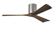 Matthews Fan Company IR3H-BN-WA-52 - Irene-3H - Three Blade Flush Mount Paddle Fan - 52" - Brushed Nickel Finish - Walnut Tone Blades