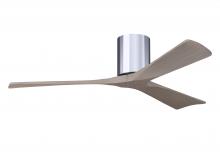 Matthews Fan Company IR3H-CR-GA-52 - Irene-3H - Three Blade Flush Mount Paddle Fan - 52" - Polished Chrome Finish - Gray Ash Tone Bla