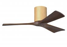 Matthews Fan Company IR3H-LM-WA-42 - Irene-3H - Three Blade Flush Mount Paddle Fan - 42" - Light Maple Tone Finish -Walnut Tone Blade