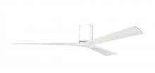 Matthews Fan Company IR3H-WH-MWH-72 - Irene-3H - Three Blade Flush Mount Paddle Fan - 72" - Gloss White Finish - Matte White Blades