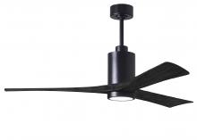 Matthews Fan Company PA3-BK-BK-60 - Patricia-3-60" Three Blade Ceiling Fan-5CCT Integrated LED-Matte Black Finish-Matte Black Blades