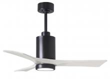 Matthews Fan Company PA3-BK-MWH-42 - Patricia-3-42" Three Blade Ceiling Fan-5CCT Integrated LED-Matte Black Finish-Matte White Blades