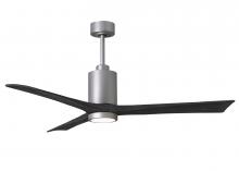 Matthews Fan Company PA3-BN-BK-60 - Patricia-3-60" Three Blade Ceiling Fan-5CCT Integrated LED-Brushed Nickel Finish-Matte Black Bla