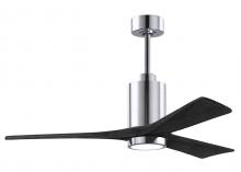 Matthews Fan Company PA3-CR-BK-52 - Patricia-3-52" Three Blade Ceiling Fan-5CCT Integrated LED-Polished Chrome Finish
