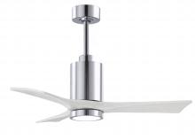 Matthews Fan Company PA3-CR-MWH-42 - Patricia-3-42" Three Blade Ceiling Fan-5CCT Integrated LED-Polished Chrome Finish