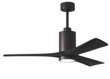 Matthews Fan Company PA3-TB-BK-52 - Patricia-3-52" Three Blade Ceiling Fan-5CCT Integrated LED-Textured Bronze Finish