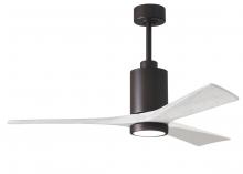 Matthews Fan Company PA3-TB-MWH-52 - Patricia-3-52" Three Blade Ceiling Fan-5CCT Integrated LED-Textured Bronze Finish