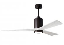 Matthews Fan Company PA3-TB-MWH-60 - Patricia-3-60" Three Blade Ceiling Fan-5CCT Integrated LED-Textured Bronze Finish