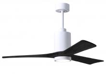 Matthews Fan Company PA3-WH-BK-52 - Patricia-3-52" Three Blade Ceiling Fan-5CCT Integrated LED-Gloss White Finish-Matte Black Blades