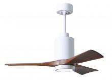 Matthews Fan Company PA3-WH-WA-42 - Patricia-3-42" Three Blade Ceiling Fan-5CCT Integrated LED-Gloss White Finish-Walnut Tone Blades