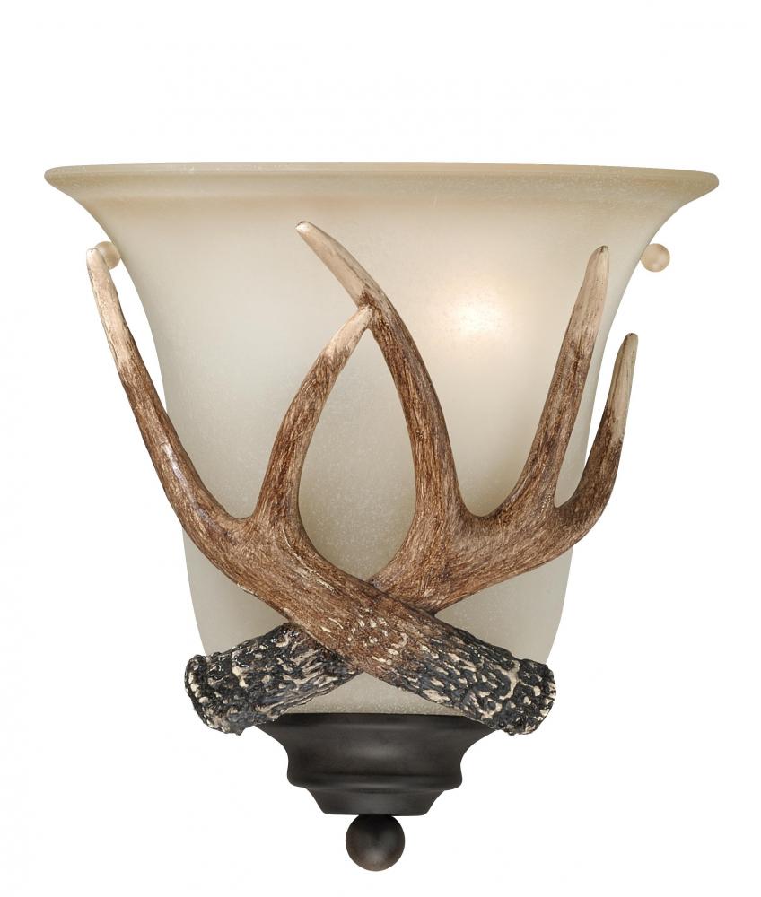 Yoho 9-in Antler Wall Light Black Walnut
