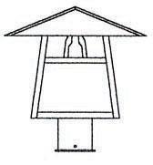 Arroyo Craftsman CP-12TM-RB - 12" carmel post mount with t-bar overlay