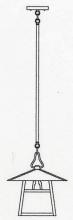 Arroyo Craftsman CSH-12DGW-P - 12" carmel stem hung pendant with dart overlay