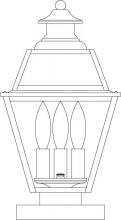 Arroyo Craftsman INC-8GRRM-P - 8" inverness column mount with glass roof