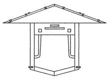 Arroyo Craftsman PDW-17GRC-S - 17" pagoda flush wall mount