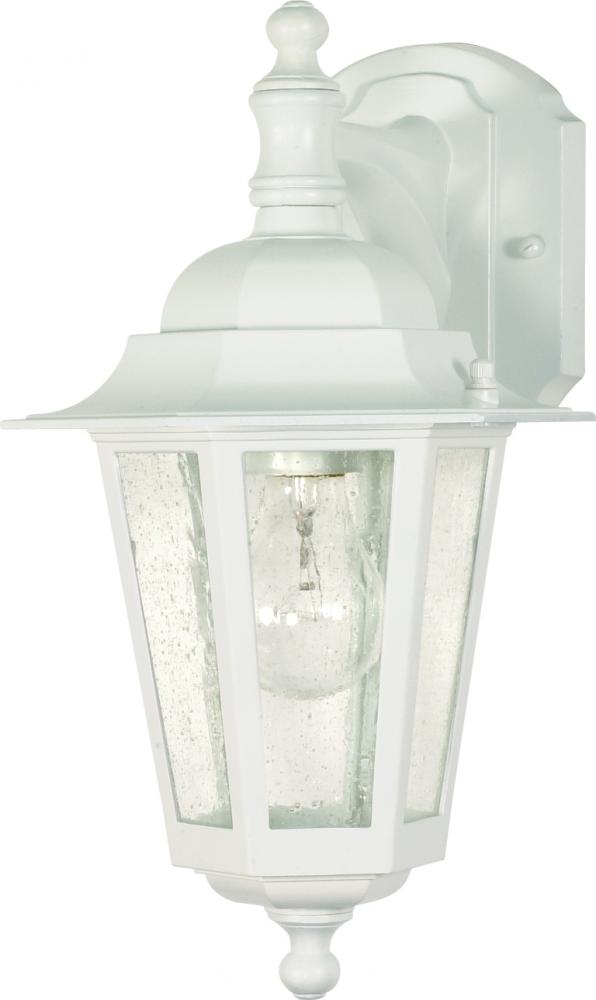 Cornerstone; 1 Light; 13 in.; Wall Lantern; Arm Down with Clear Seed Glass; Color retail packaging;