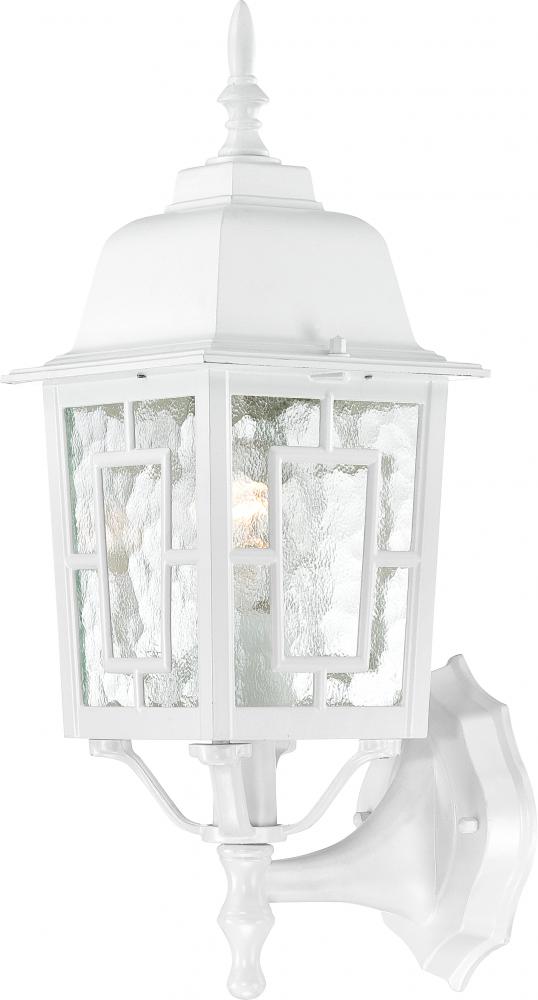 Banyan; 1 Light; 17 in.; Outdoor Wall with Clear Water Glass; Color retail packaging; White Finish