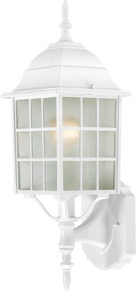 Adams; 1 Light; 18 in.; Outdoor Wall with Frosted Glass; White Finish