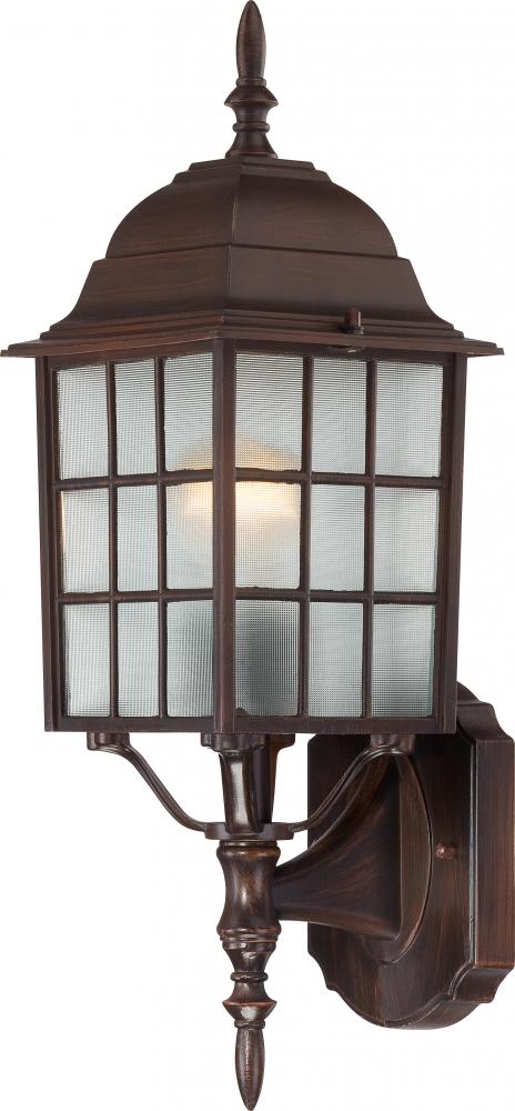 Adams; 1 Light; 18 in.; Outdoor Wall with Frosted Glass; Rustic Bronze Finish