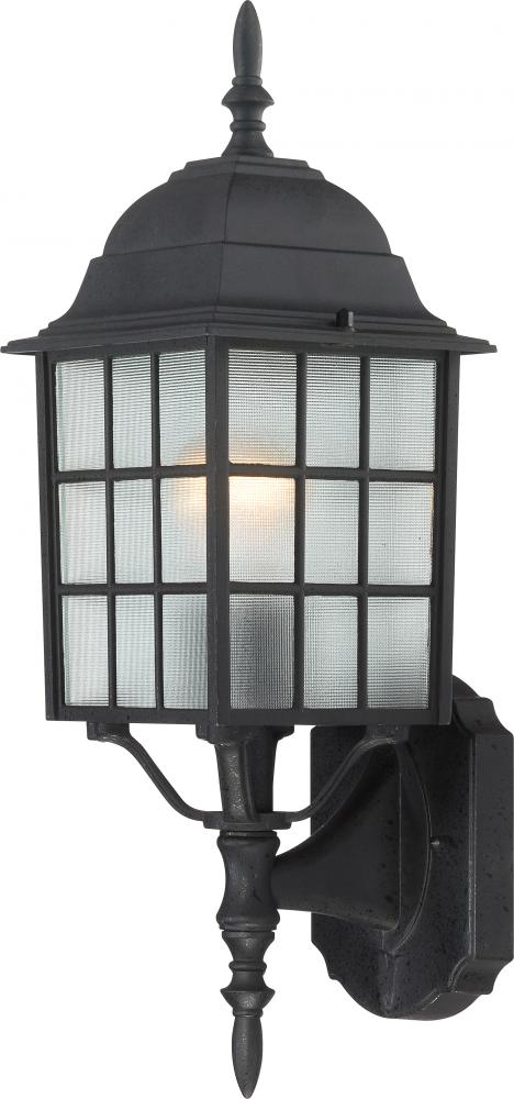 Adams; 1 Light; 18 in.; Outdoor Wall with Frosted Glass; Textured Black Finish