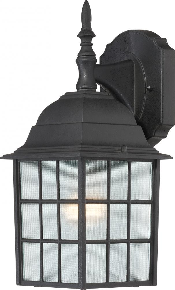 Adams; 1 Light; 14 in.; Outdoor Wall with Frosted Glass; Textured Black Finish