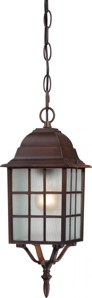 Adams; 1 Light; 16 in.; Outdoor Hanging with Frosted Glass; Rustic Bronze Finish