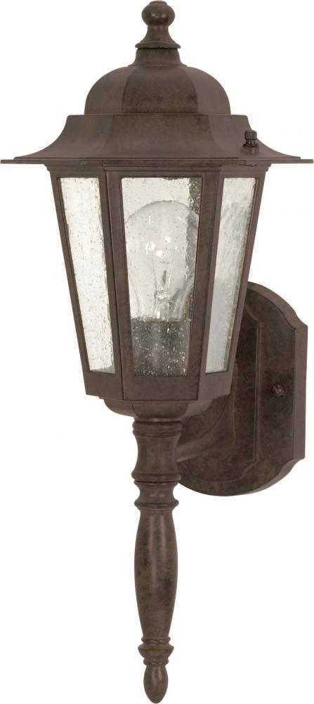 Cornerstone; 1 Light; 18 in.; Wall Lantern with Clear Seed Glass; Old Bronze Finish