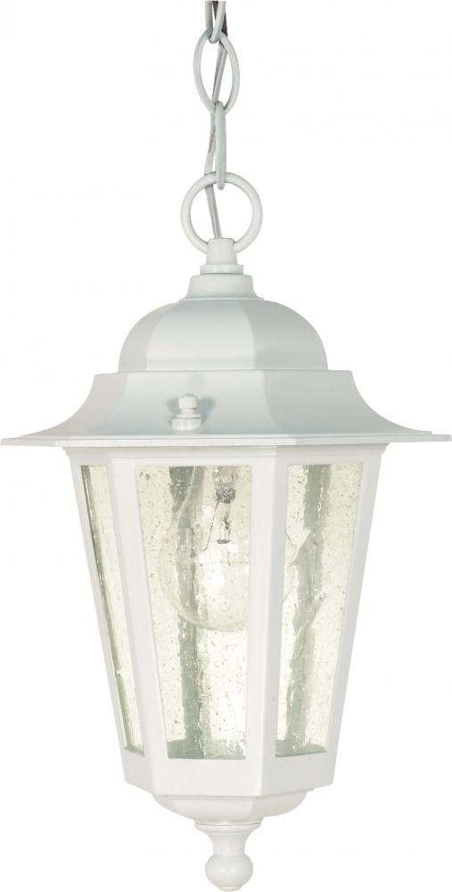Cornerstone; 1 Light; 13 in.; Hanging Lantern with Clear Seed Glass; White Finish