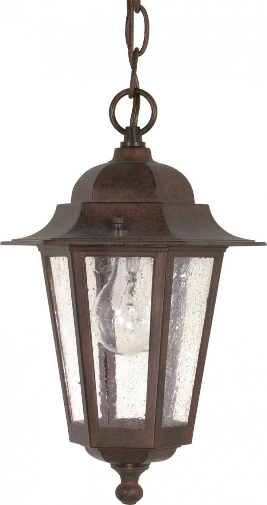 Cornerstone; 1 Light; 13 in.; Hanging Lantern with Clear Seed Glass; Old Bronze Finish