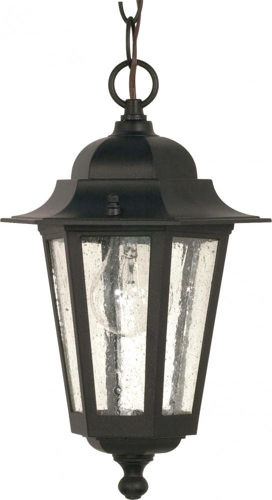 Cornerstone; 1 Light; 13 in.; Hanging Lantern with Clear Seed Glass; Textured Black Finish