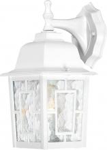 Nuvo 60/3484 - Banyan; 1 Light; 12 in.; Outdoor Wall with Clear Water Glass; Color retail packaging; White Finish
